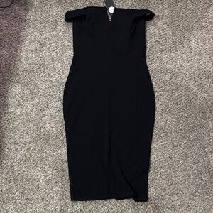 Boohoo Night Cara Bardot Midi Bodycon Strapless Dress